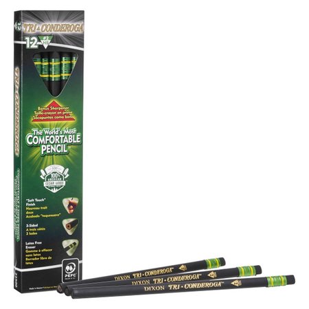 Ticonderoga Tri-Conderoga 3-Sided Pencils with Sharpener, PK24, 24PK 22500